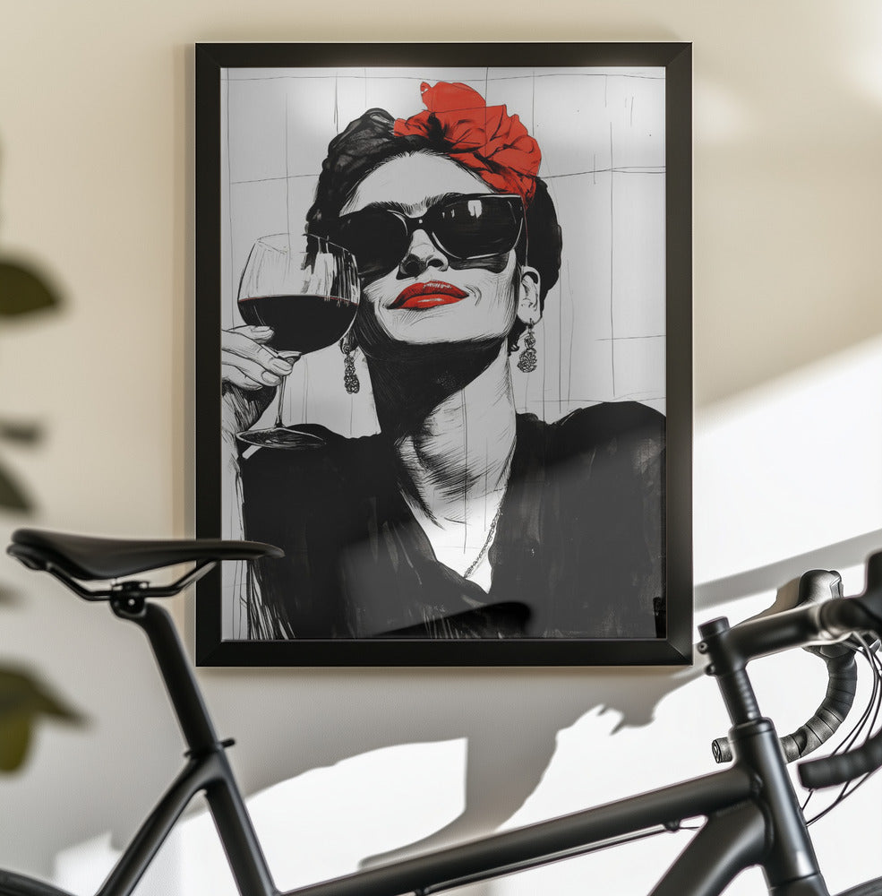 Woman and drink - Poster / Art Print - interiör