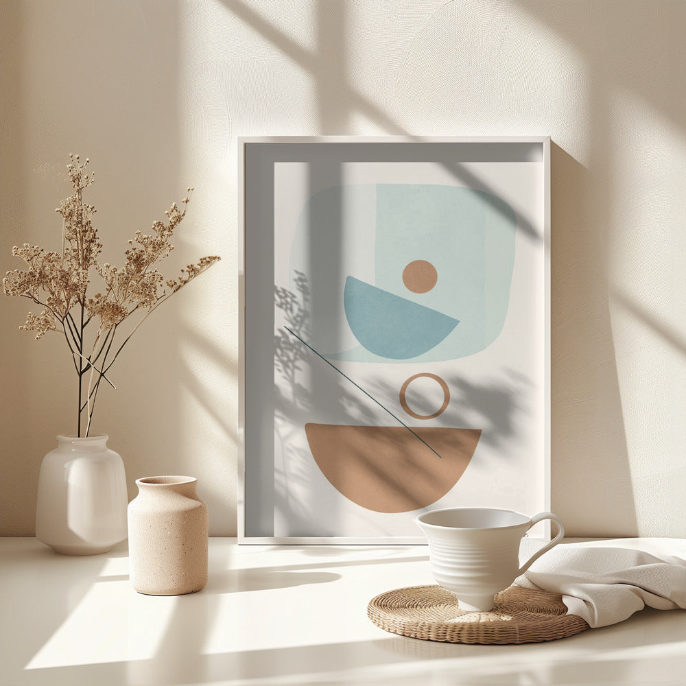 Azzurro Shapes No.4 - Poster / Art Print - interiör