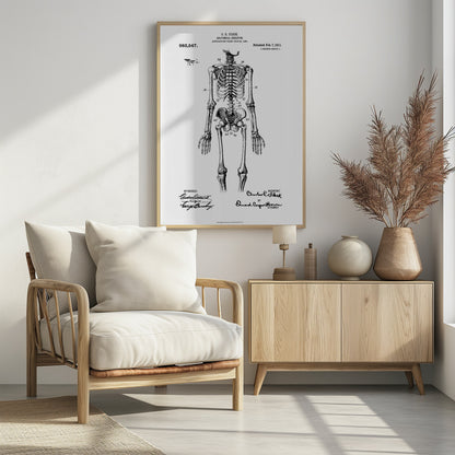 Anatomical Skeleton Patent 1911 - Poster / Art Print - interiör
