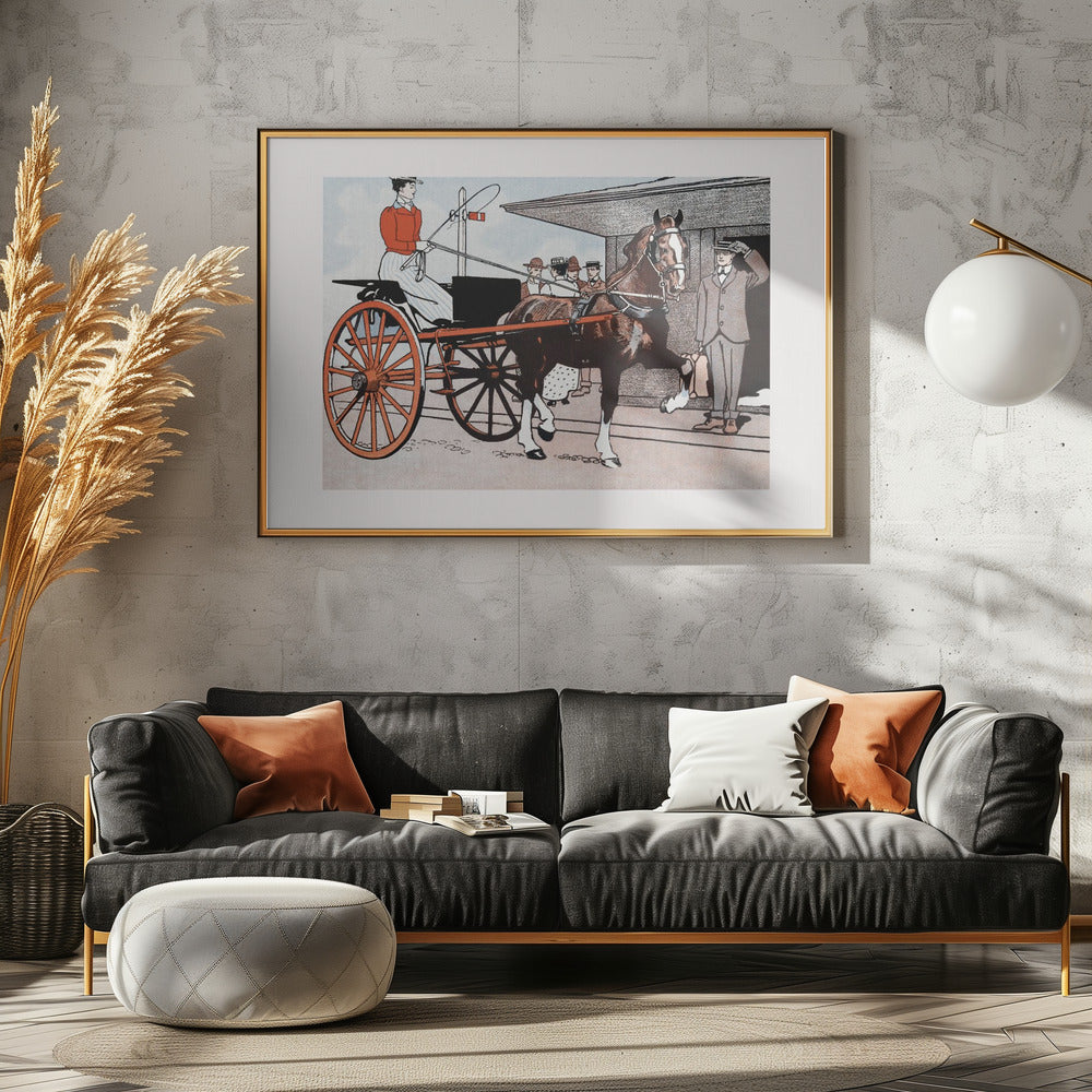 Woman In a Horse Carriage (ca. 1890–1907) - Poster / Art Print - interiör