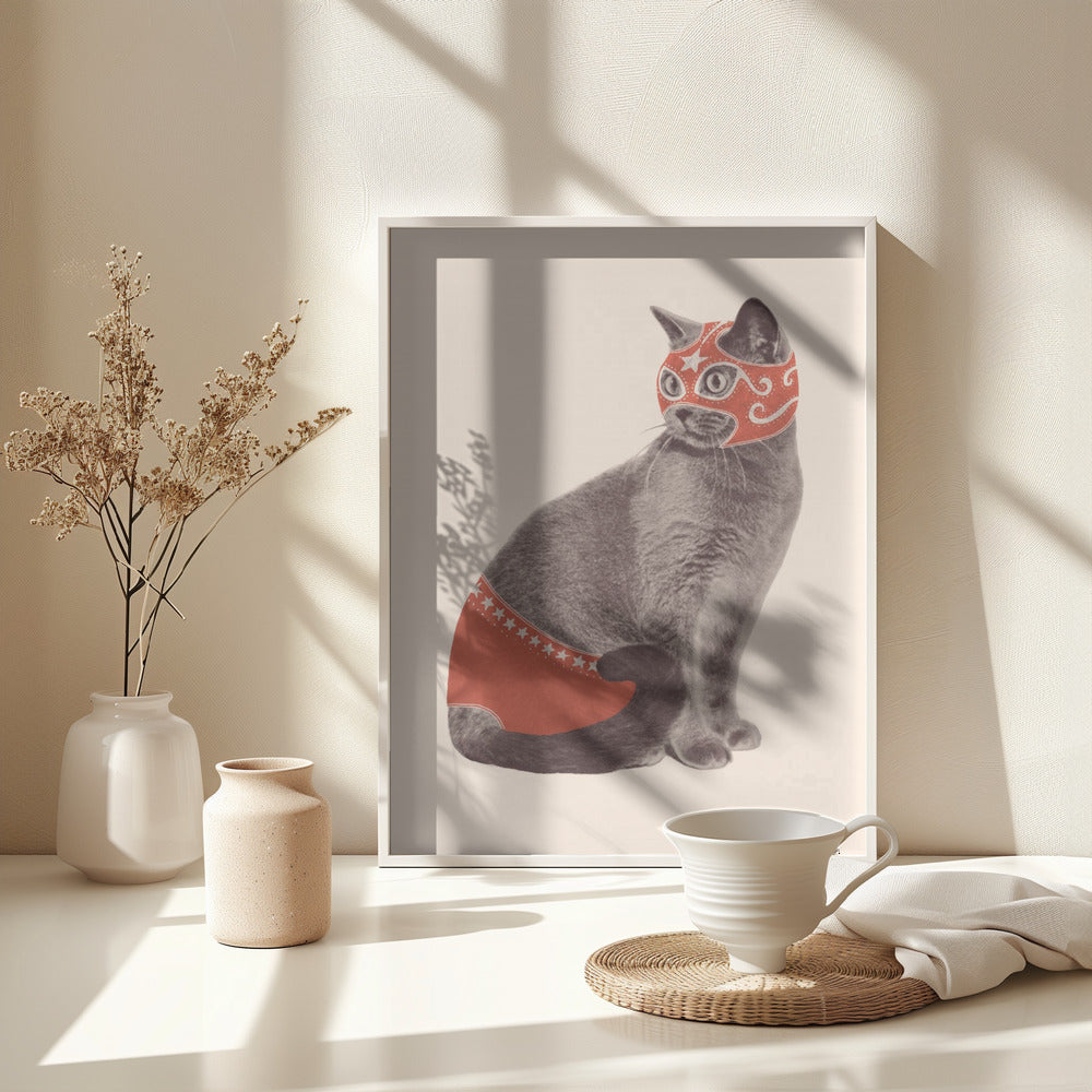 Chat Catcheur - Poster / Art Print - interiör