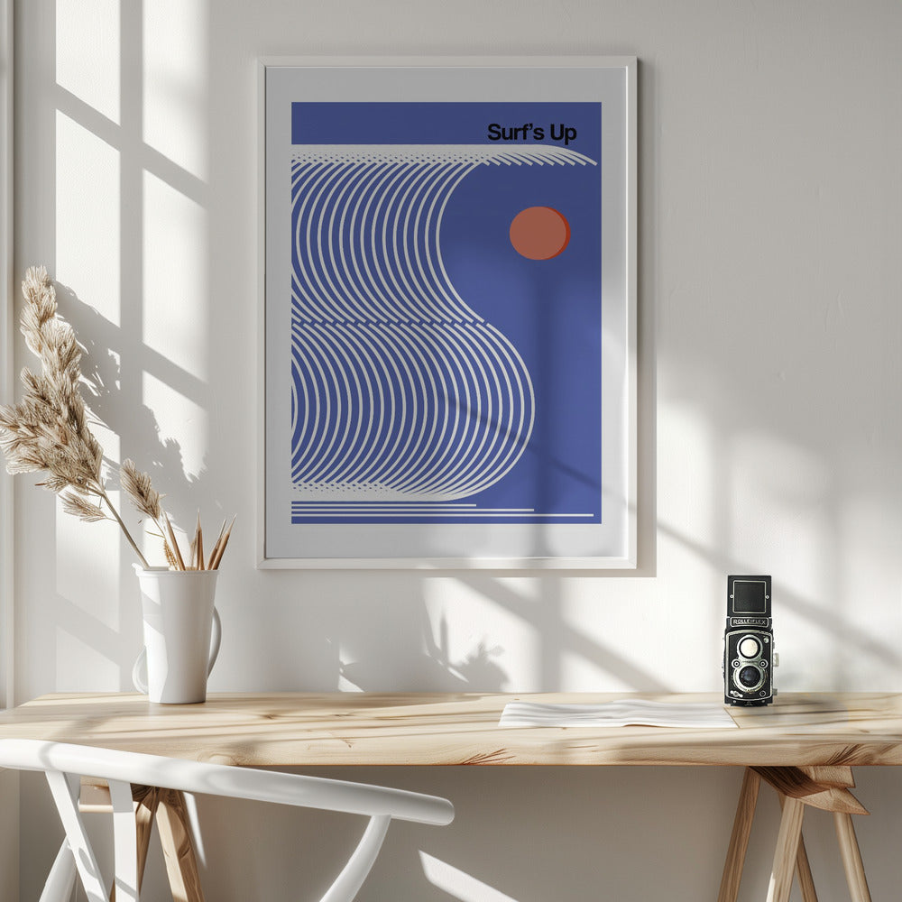 Surf's Up Blue - Poster / Art Print - interiör