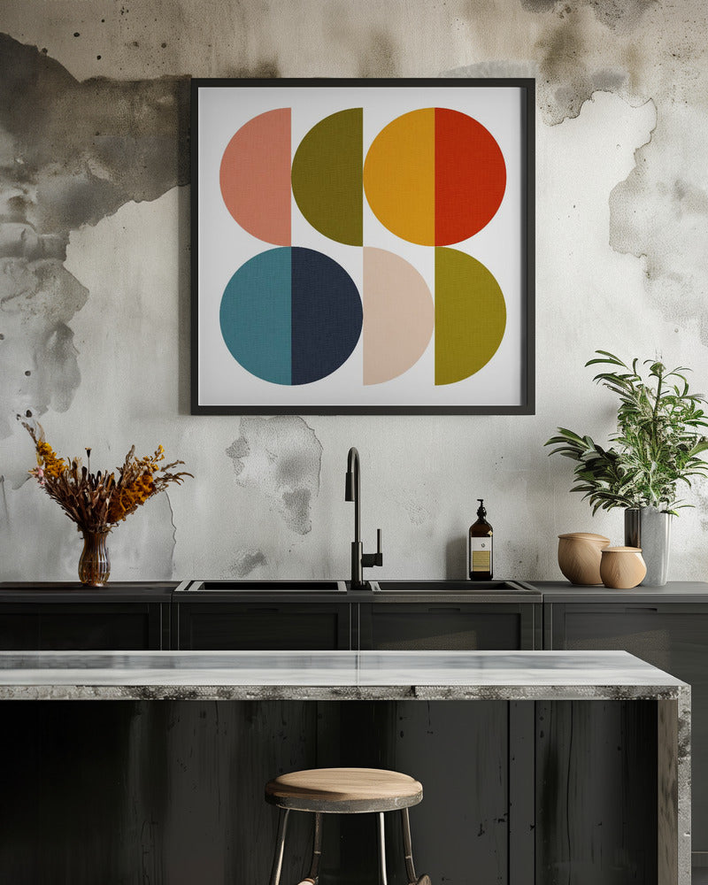 Mid Century Geometric Color Play 2 - Poster / Art Print - interiör