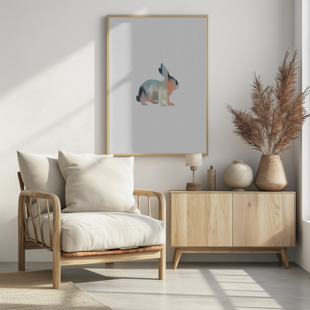 Pastel Rabbit - Poster / Art Print - interiör