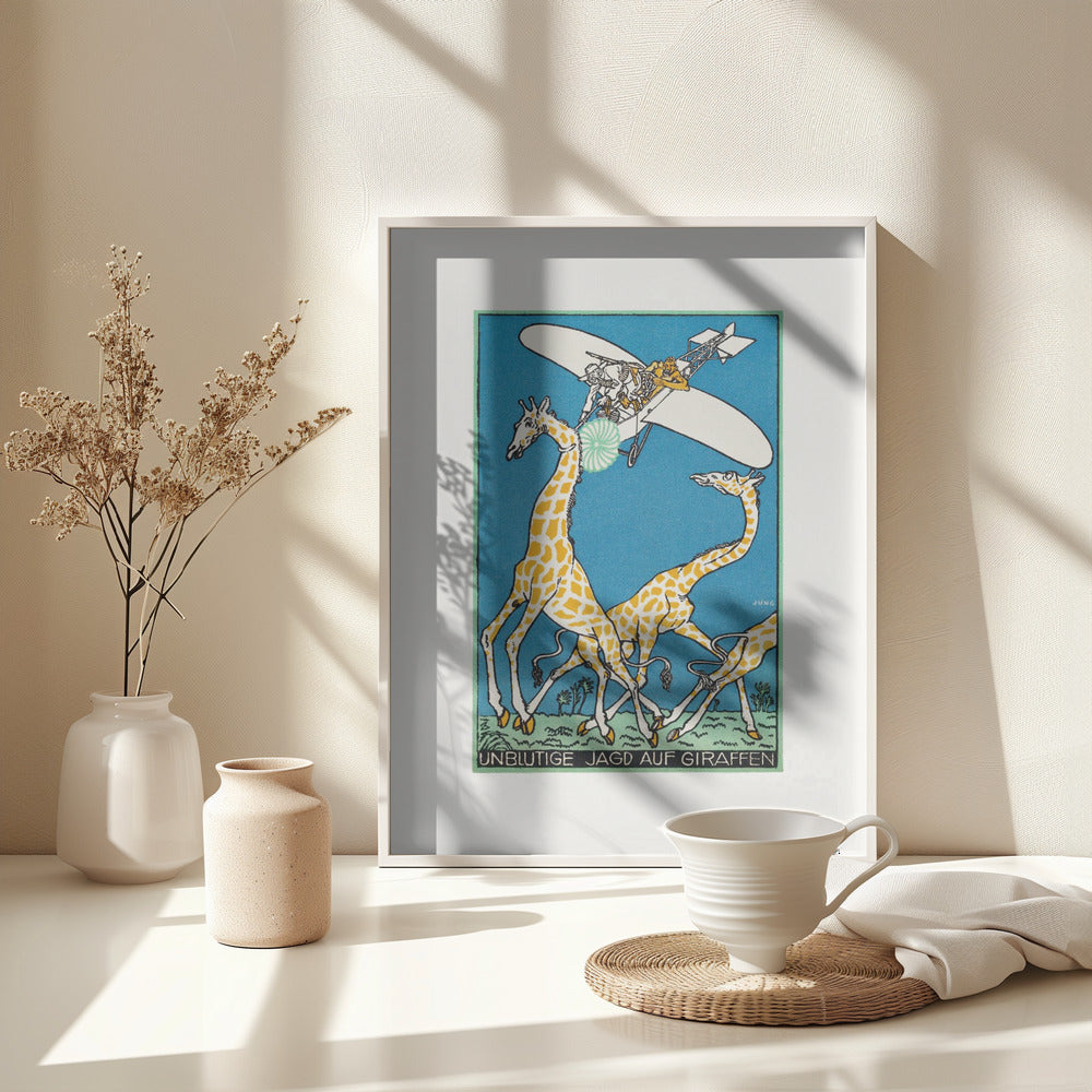 Bloodless Giraffe Hunt - Poster / Art Print - interiör