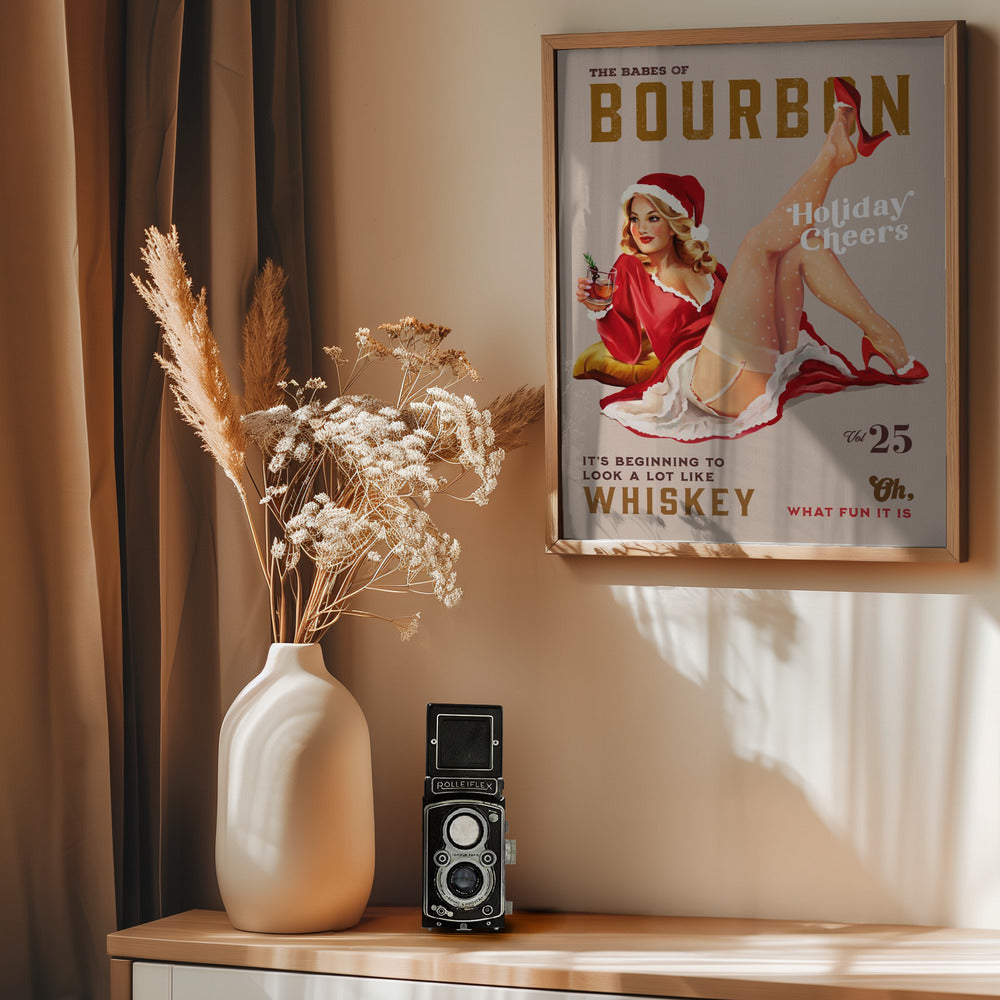 Babes of Bourbon Vol 25 Holiday Cheer Christmas Pinup - Poster / Art Print - interiör