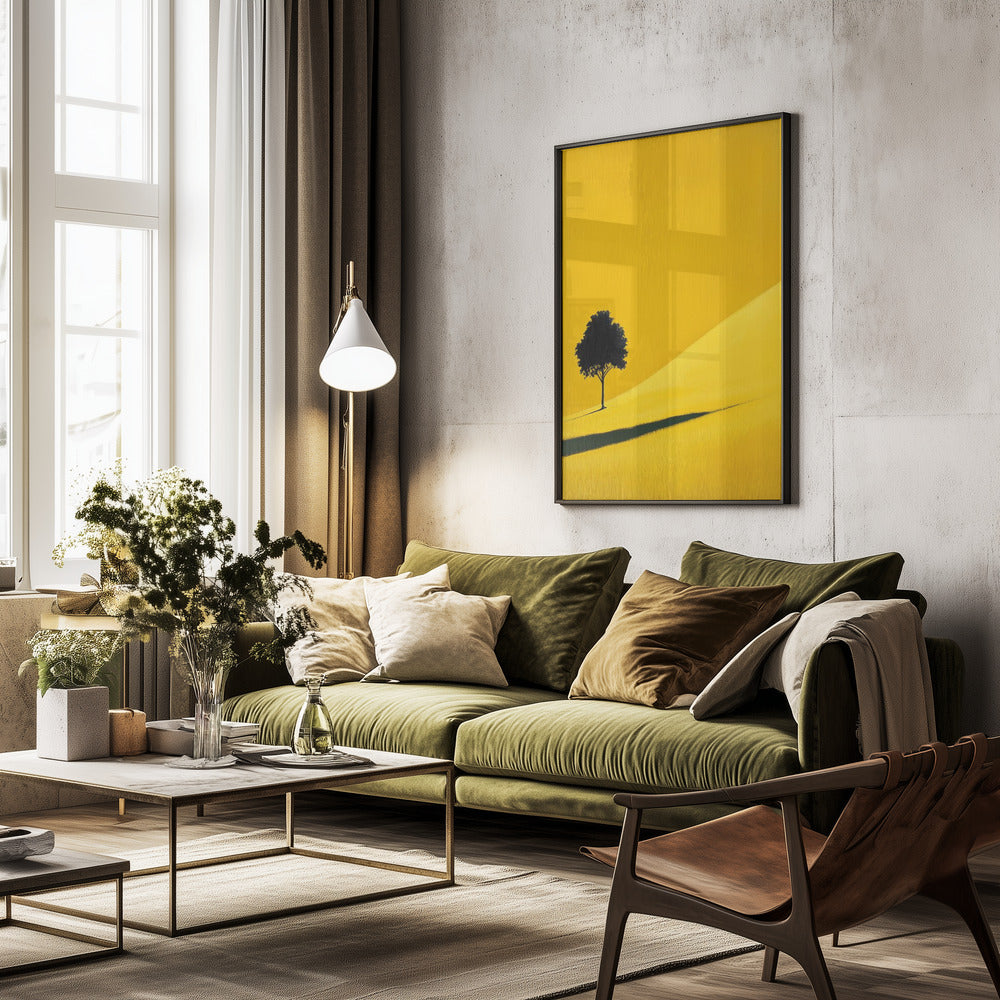 Yellow Field Tree - Poster / Art Print - interiör