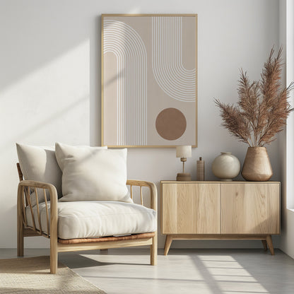 Beige Arc Poster No.1 - Poster / Art Print - interiör