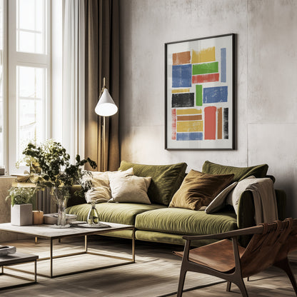 Color Block Harmony - Poster / Art Print - interiör