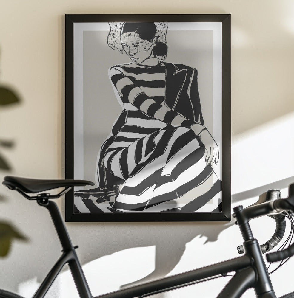 Striped Dress - Poster / Art Print - interiör
