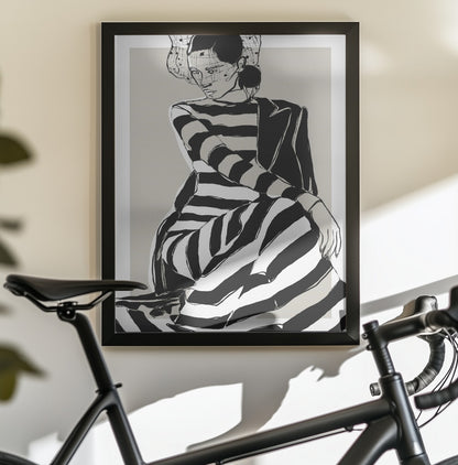 Striped Dress - Poster / Art Print - interiör