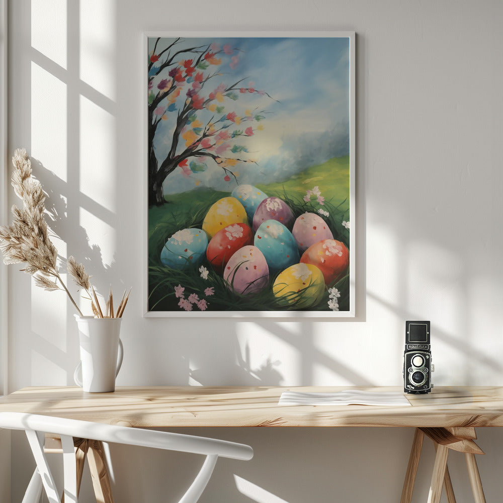 Happy Easter No 1 - Poster / Art Print - interiör