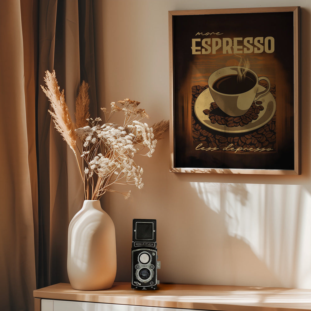 More Espresso   Less Depresso - Poster / Art Print - interiör