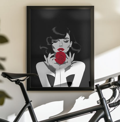 The Red Rose - Poster / Art Print - interiör
