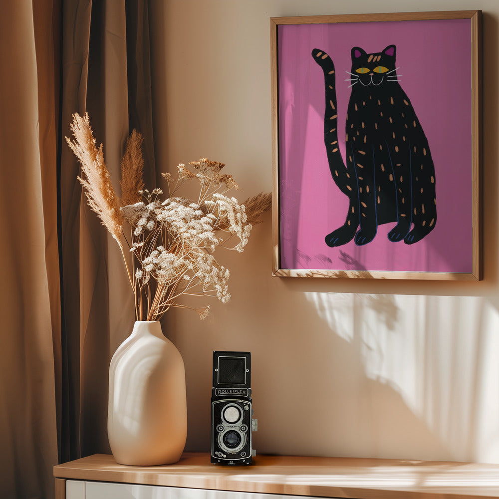 Black cat - Poster / Art Print - interiör