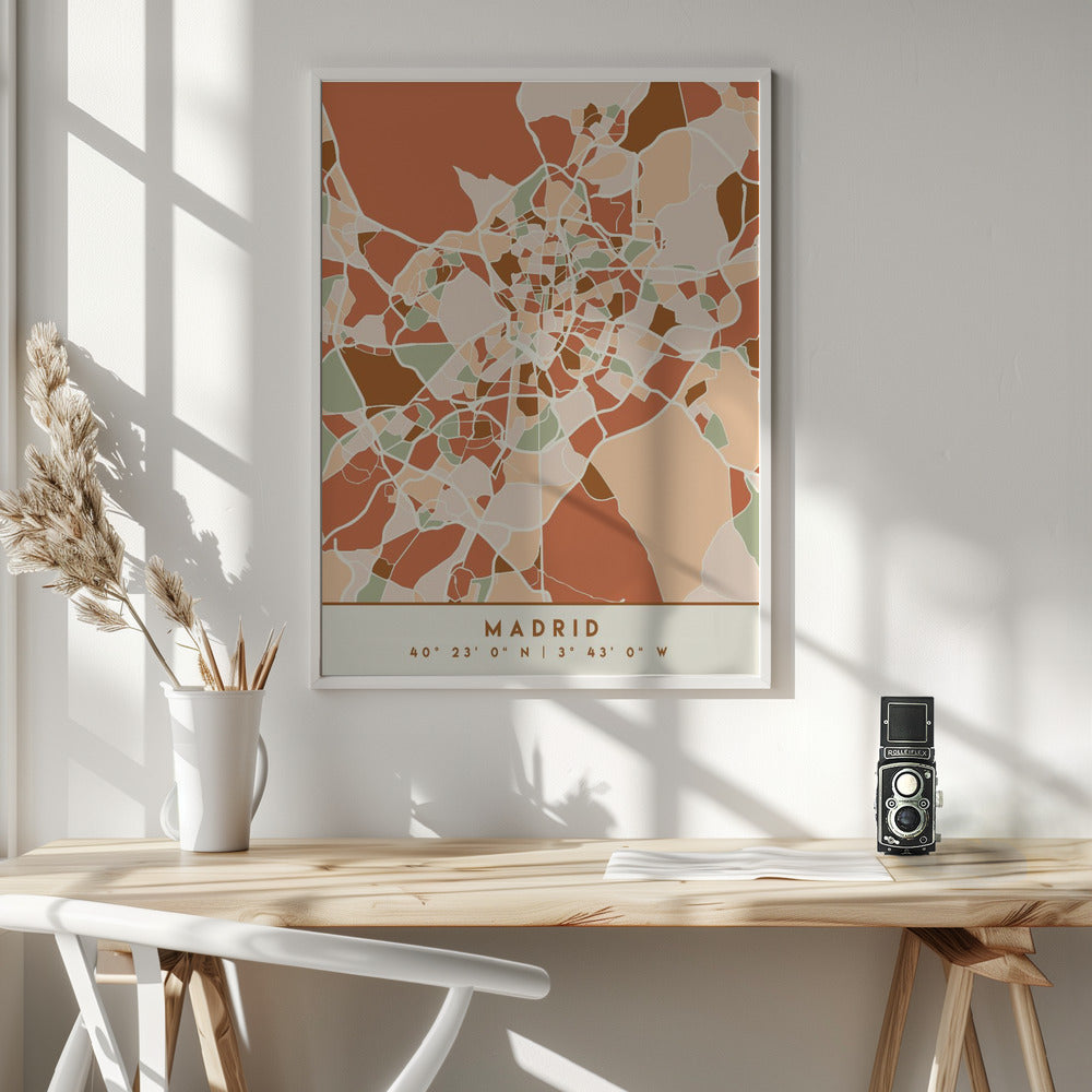 Black Maps Earth Tones 44 - Poster / Art Print - interiör