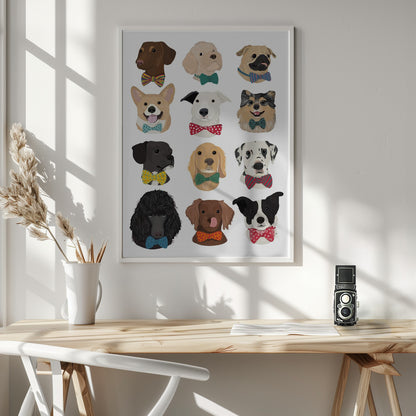 Dog In Bow - Poster / Art Print - interiör