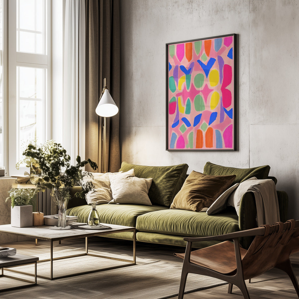 Pastel Neon  Pattern - Poster / Art Print - interiör