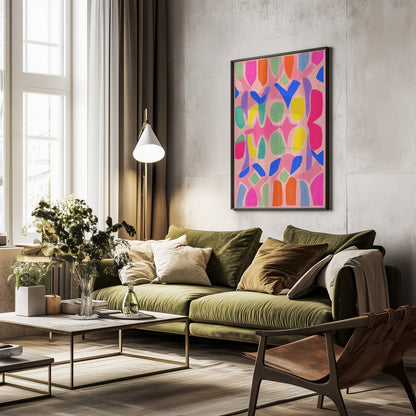 Pastel Neon  Pattern - Poster / Art Print - interiör