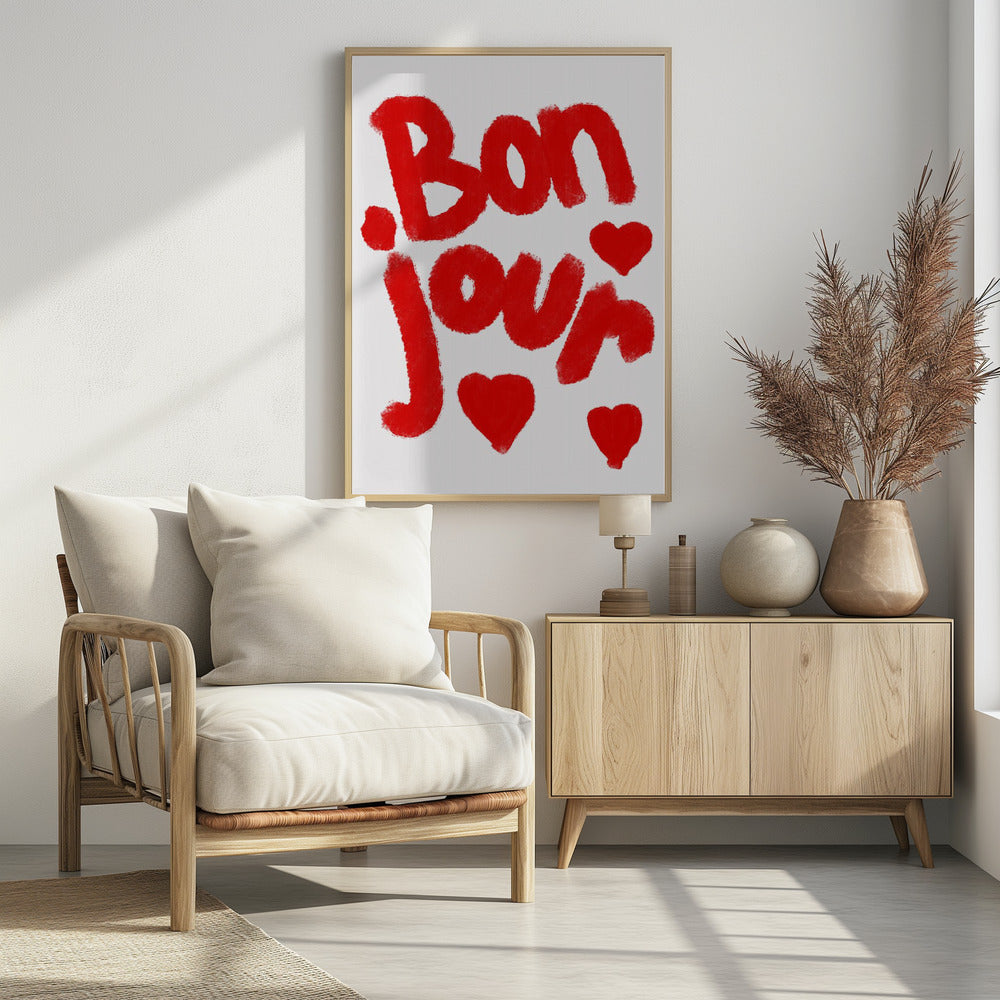 Bonjour Hearts - Poster / Art Print - interiör