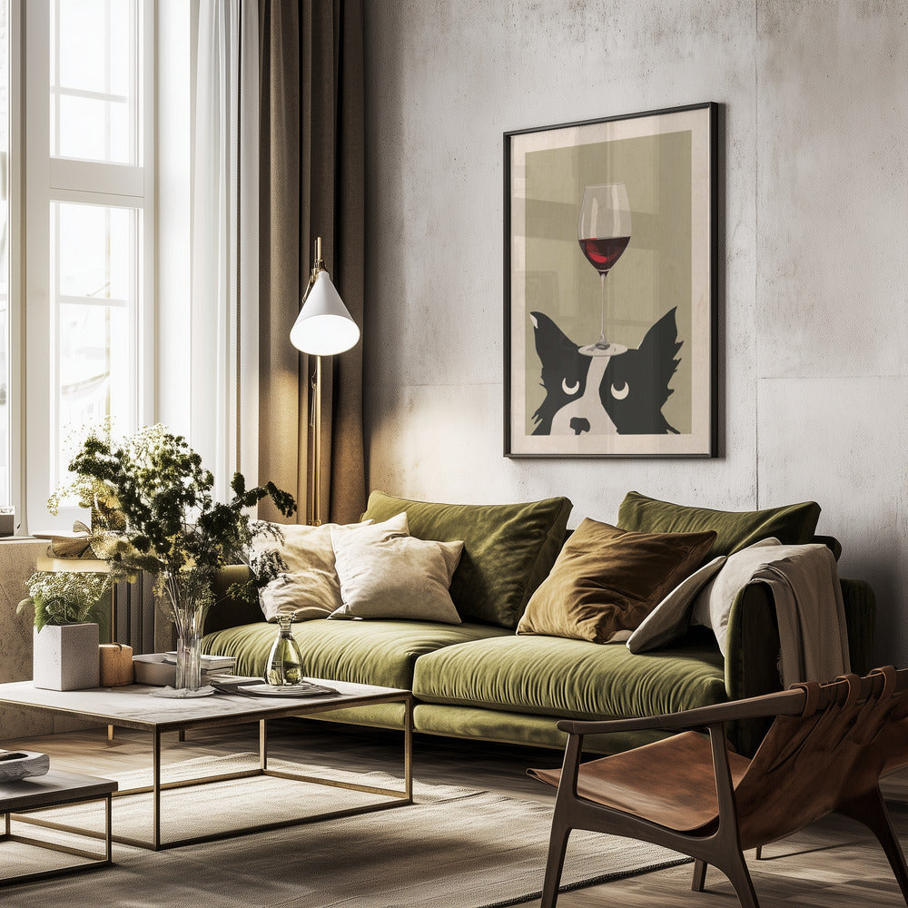 Dog and Wine - Poster / Art Print - interiör