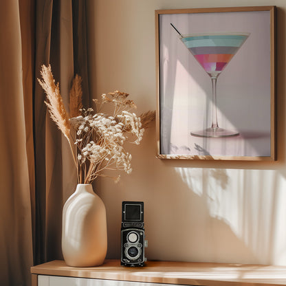 Striped Martini - Poster / Art Print - interiör