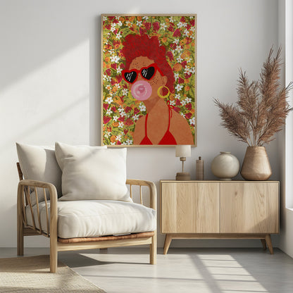 Strawbeery Lady - Poster / Art Print - interiör