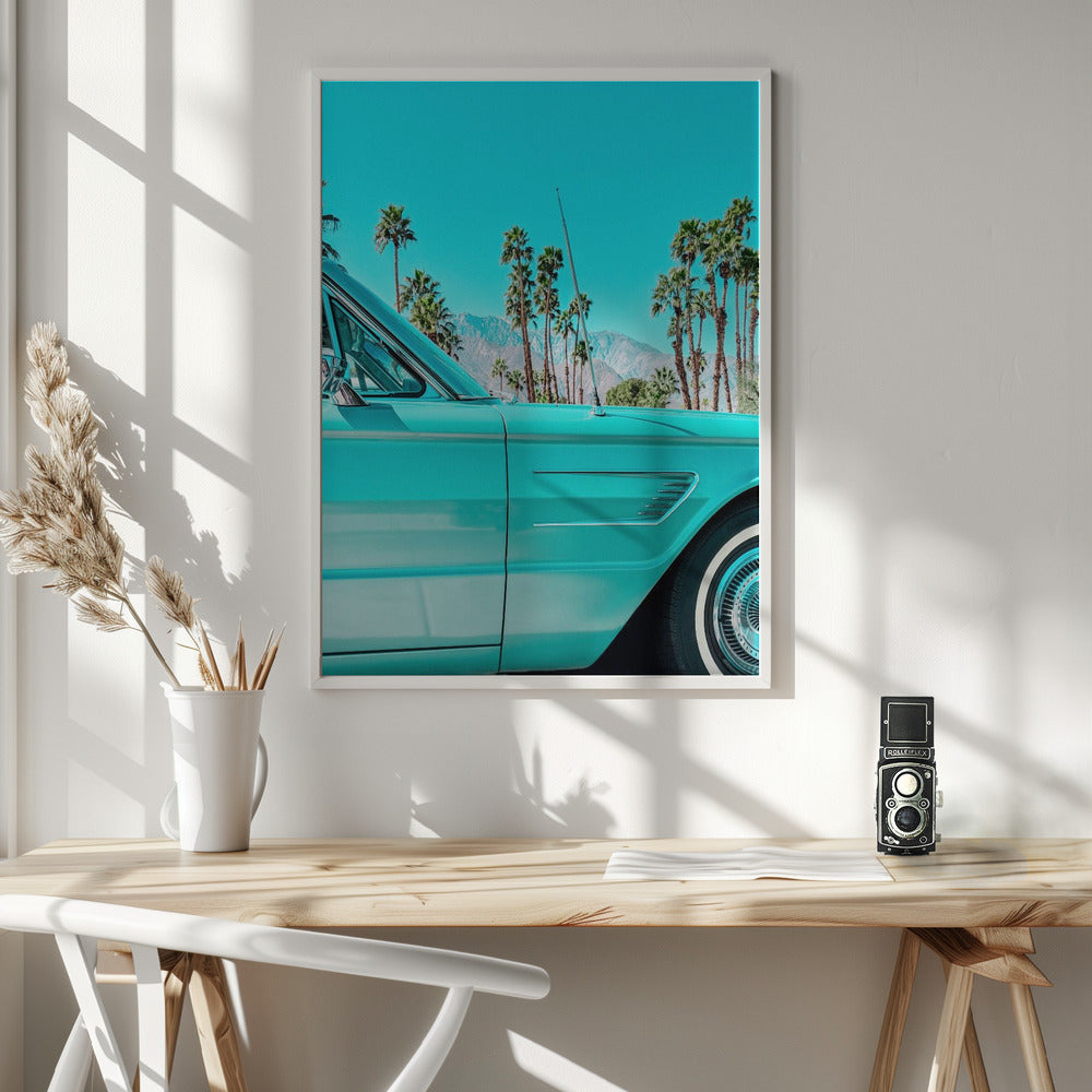 Teal Thunderbird in Palm Springs - Poster / Art Print - interiör
