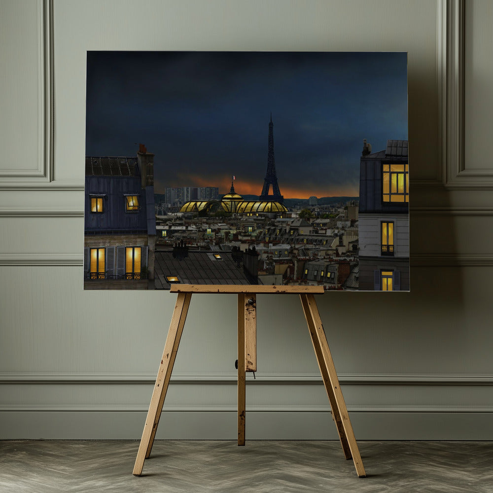 the twilight falls on the city of lights - Poster / Art Print - interiör