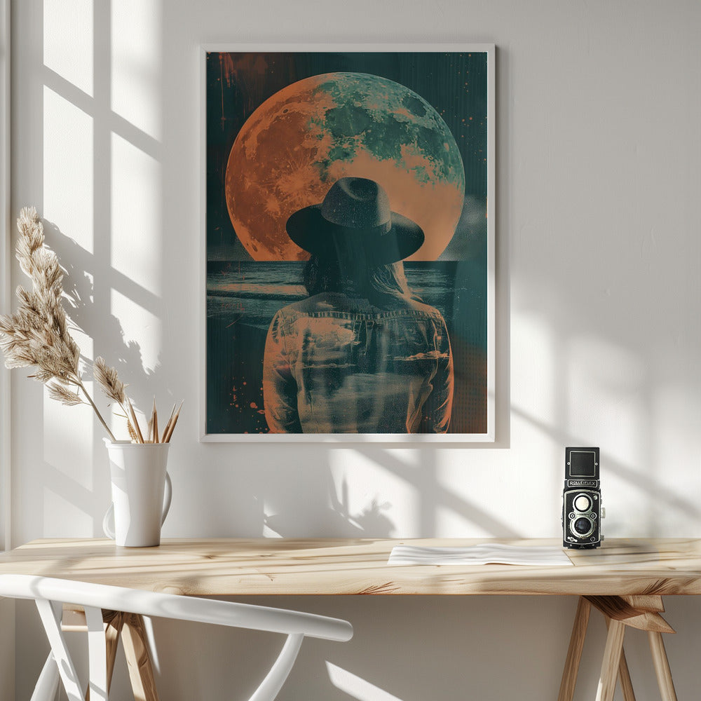 Watching the Moon - Poster / Art Print - interiör