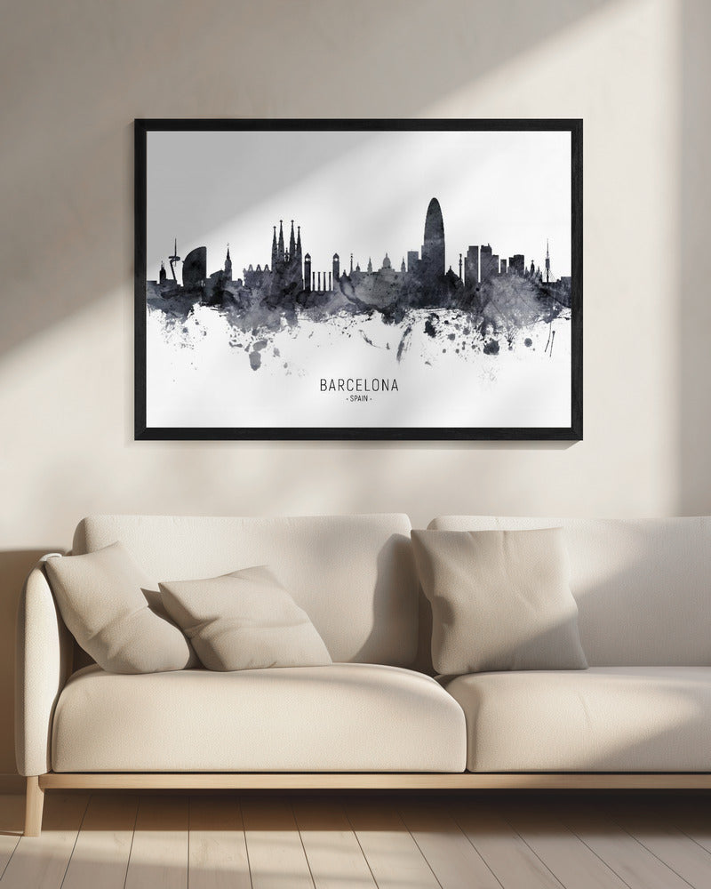 Barcelona Spain Skyline - Poster / Art Print - interiör