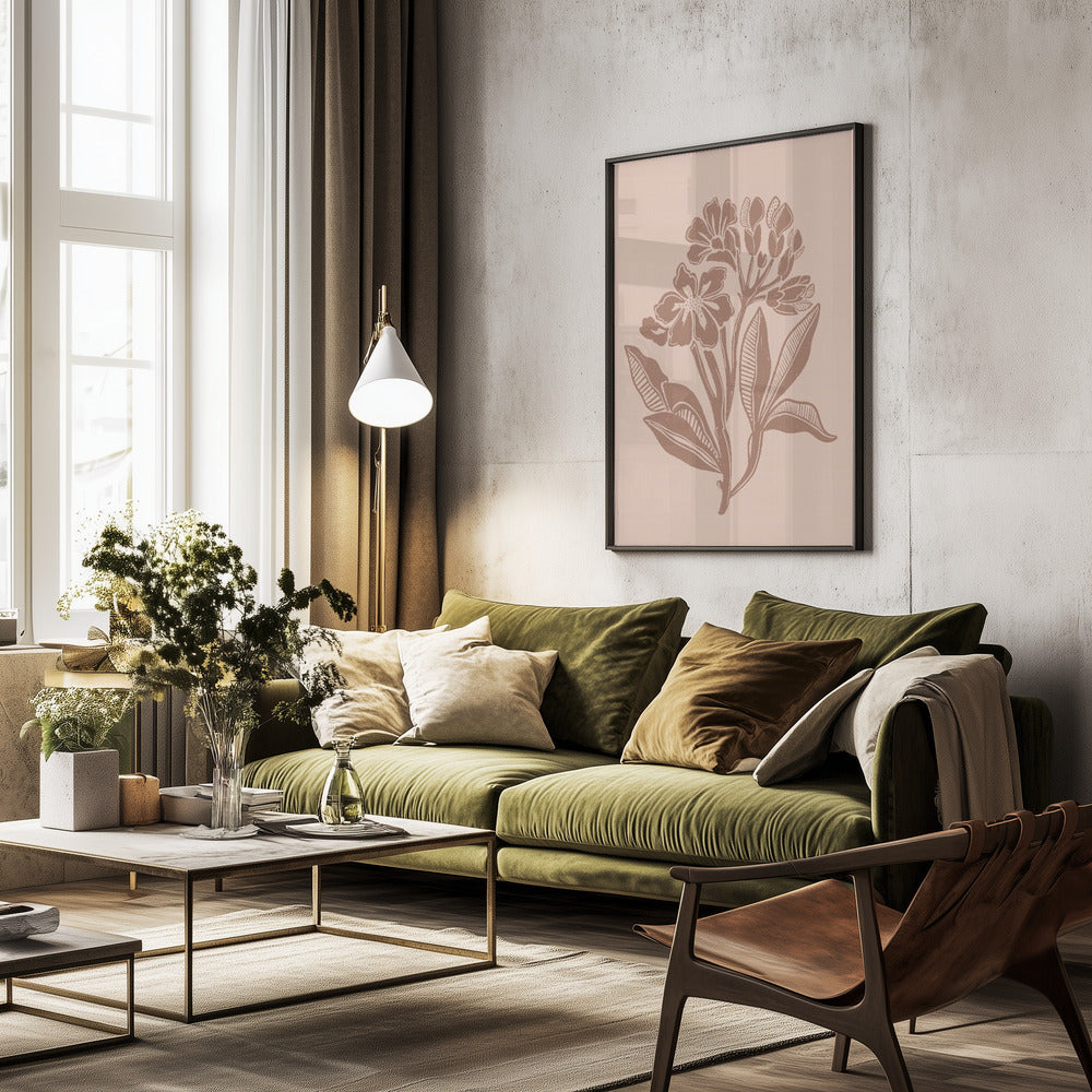 Mocha Florals - Poster / Art Print - interiör