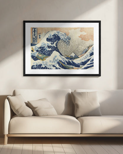 Under the Wave Off Kanagawa (1830 1833) - Poster / Art Print - interiör