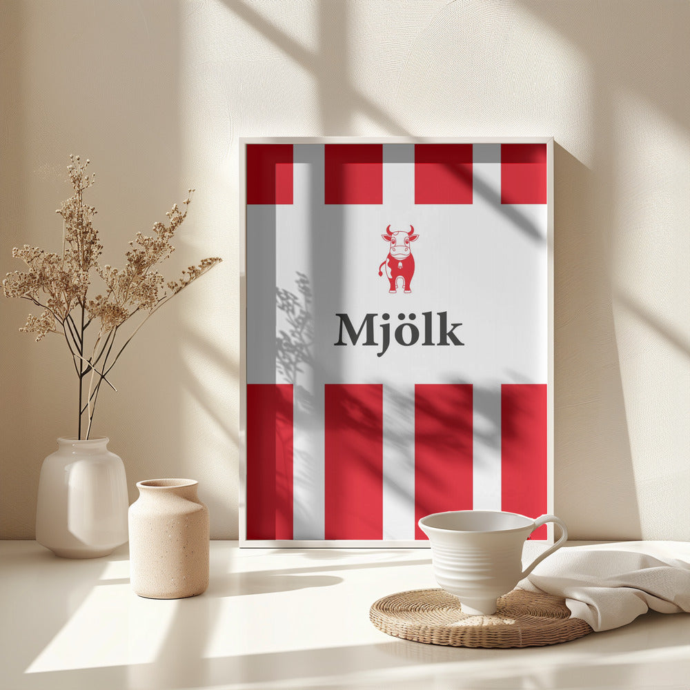 Mjölk Röd - Poster / Art Print - interiör