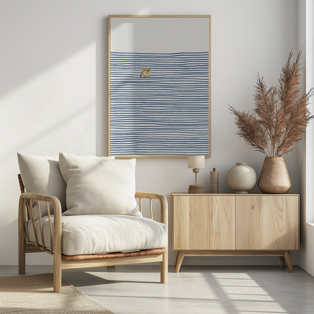 Otter in the Waves - Poster / Art Print - interiör