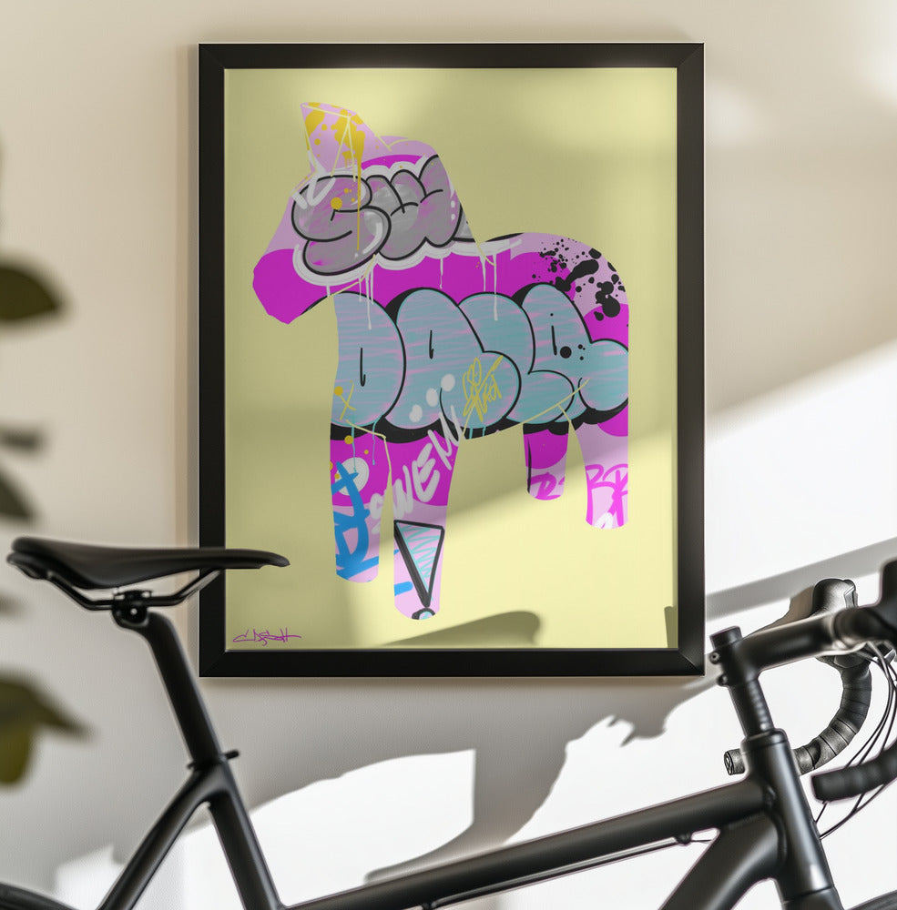 Dalahäst 12 - Poster / Art Print - interiör