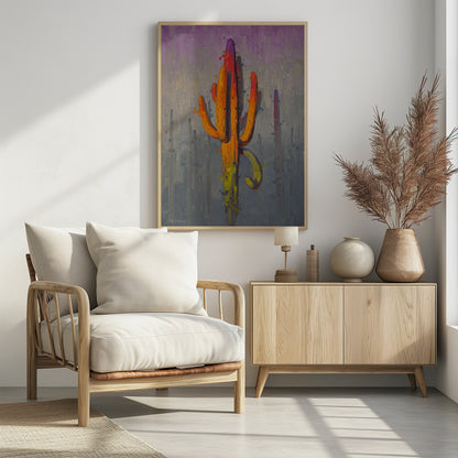 Colorful Cactus Painting - Poster / Art Print - interiör