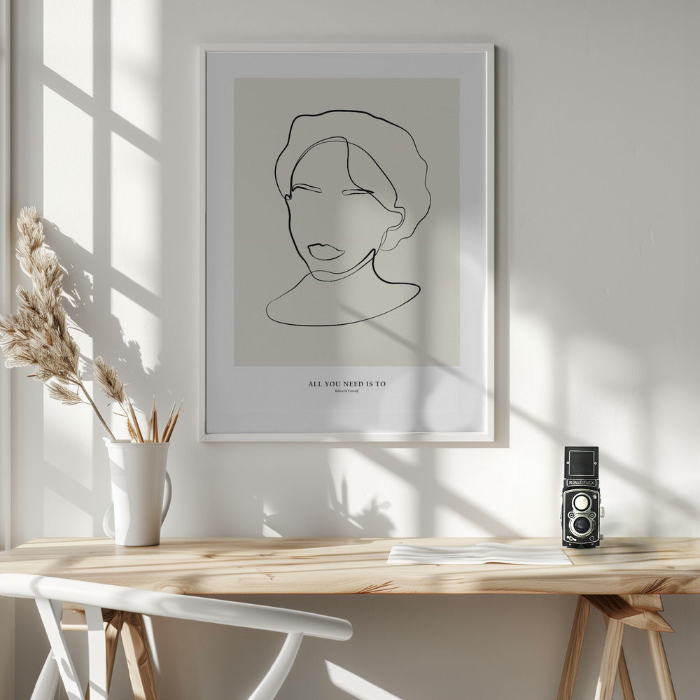 Modern female line art - Poster / Art Print - interiör