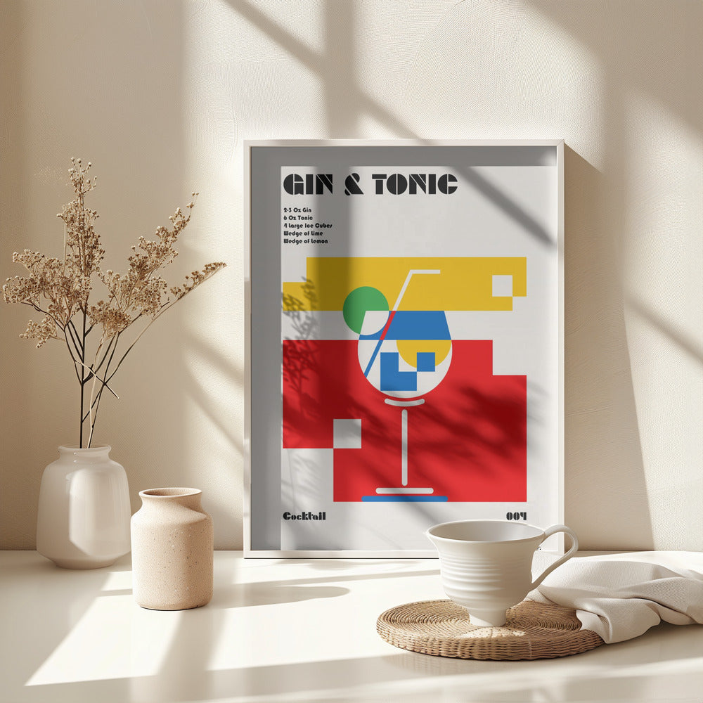 Gin & Tonic Bauhaus Cocktail - Poster / Art Print - interiör