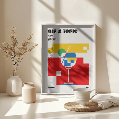 Gin & Tonic Bauhaus Cocktail - Poster / Art Print - interiör