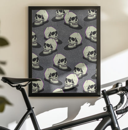 Vintage Style Skulls - Poster / Art Print - interiör