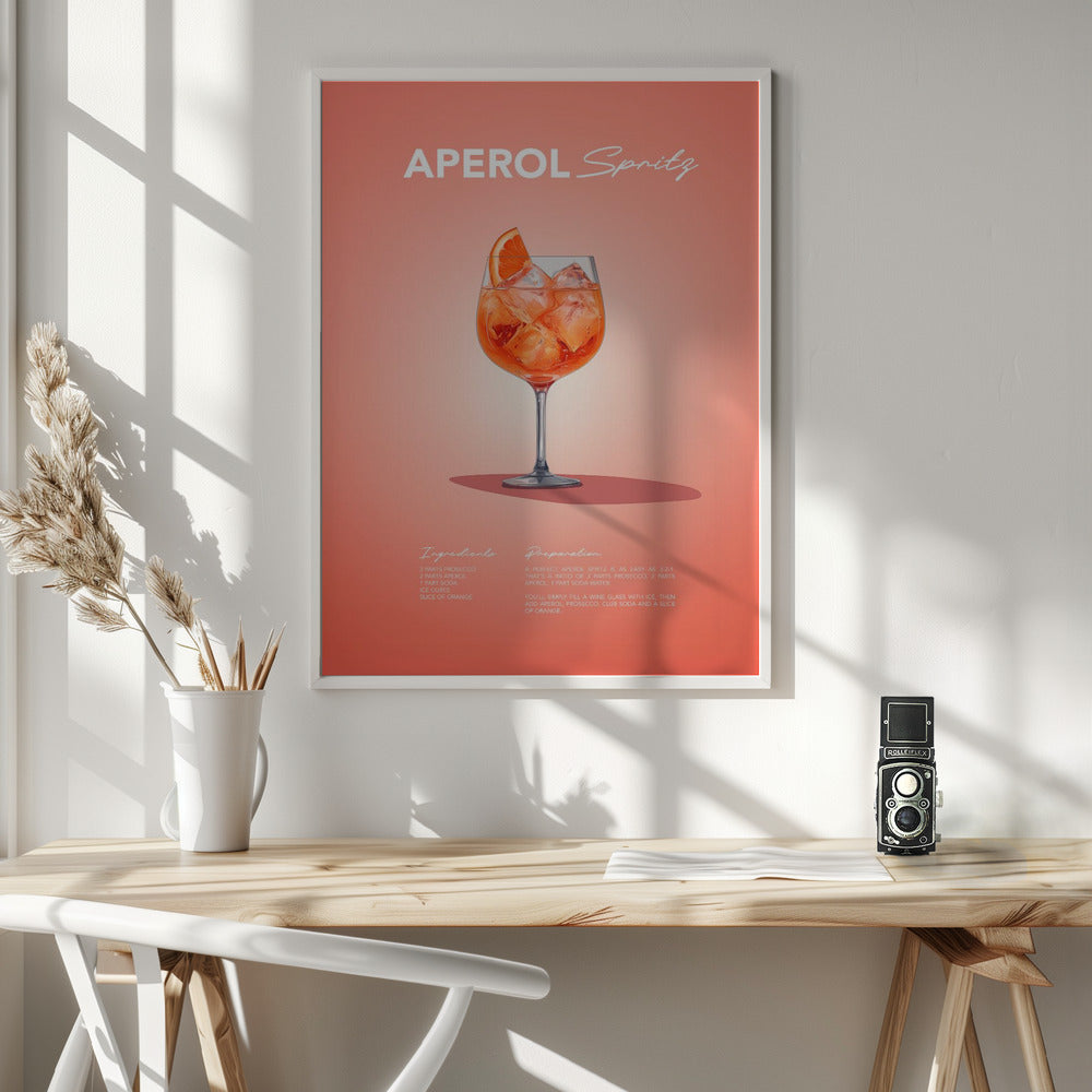 Aperol Spritz Recipe - Poster / Art Print - interiör