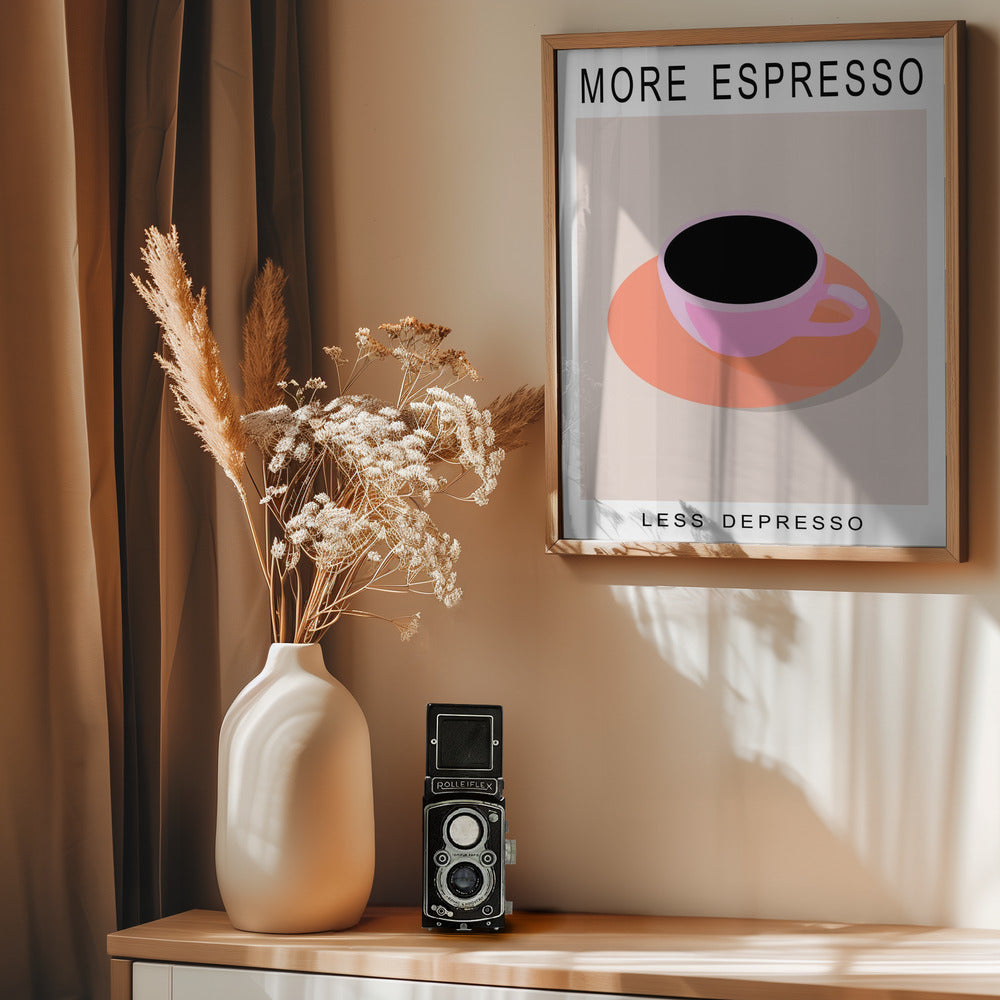 More Espresso Less Depresso - Poster / Art Print - interiör
