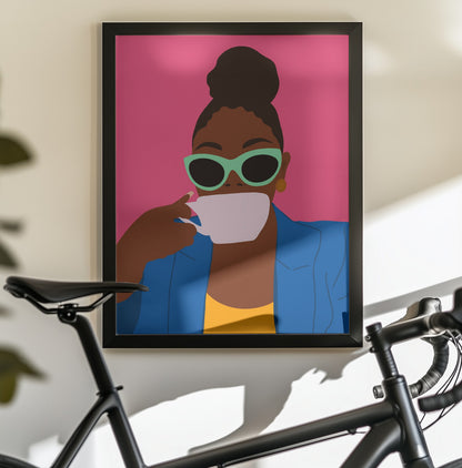 Women Drinking Coffee - Poster / Art Print - interiör