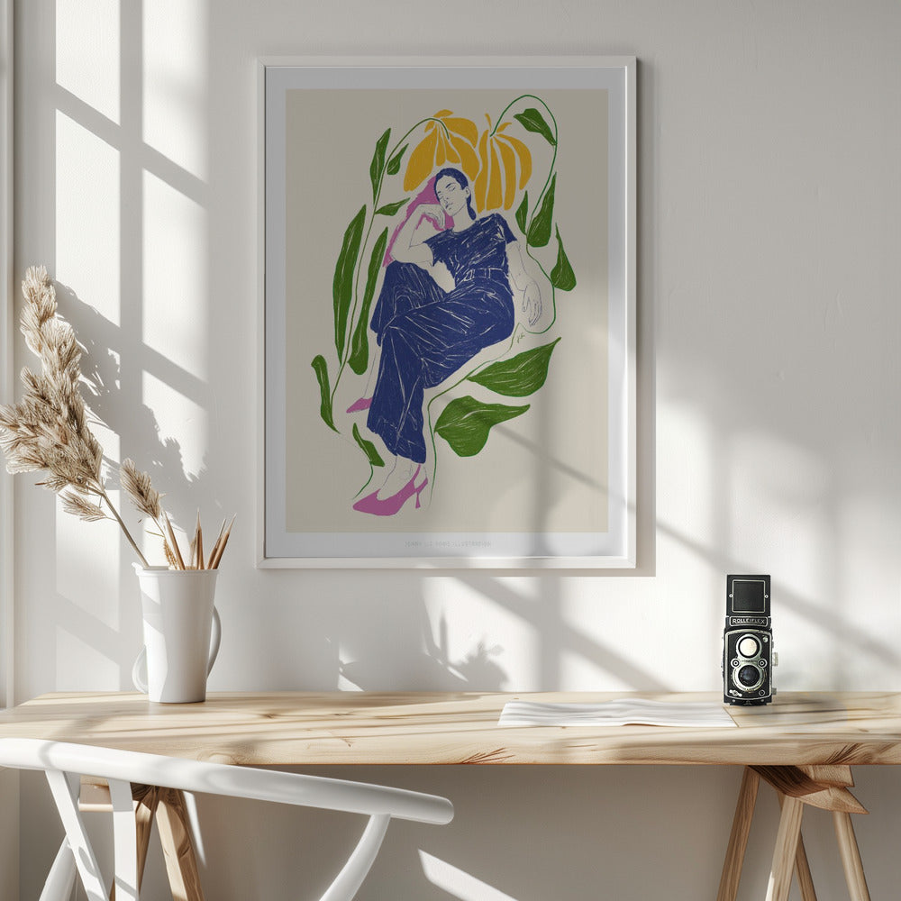 Jlr Quiet in the garden - Poster / Art Print - interiör