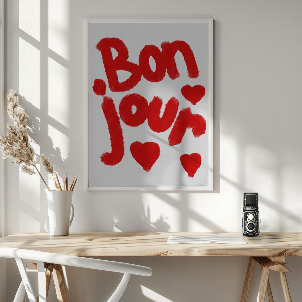 Bonjour Hearts - Poster / Art Print - interiör