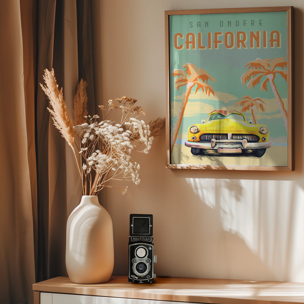 California Surf Poster - Poster / Art Print - interiör
