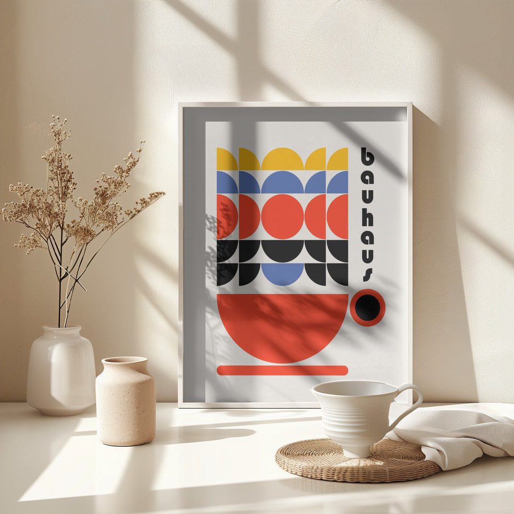Bauhaus Coffee 70s Decor - Poster / Art Print - interiör