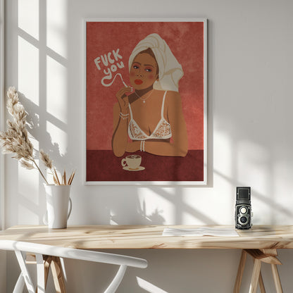 Fuck you - Poster / Art Print - interiör
