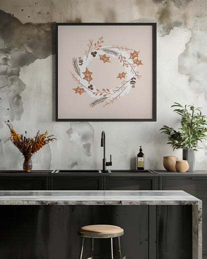 Christmas Wreath - Poster / Art Print - interiör